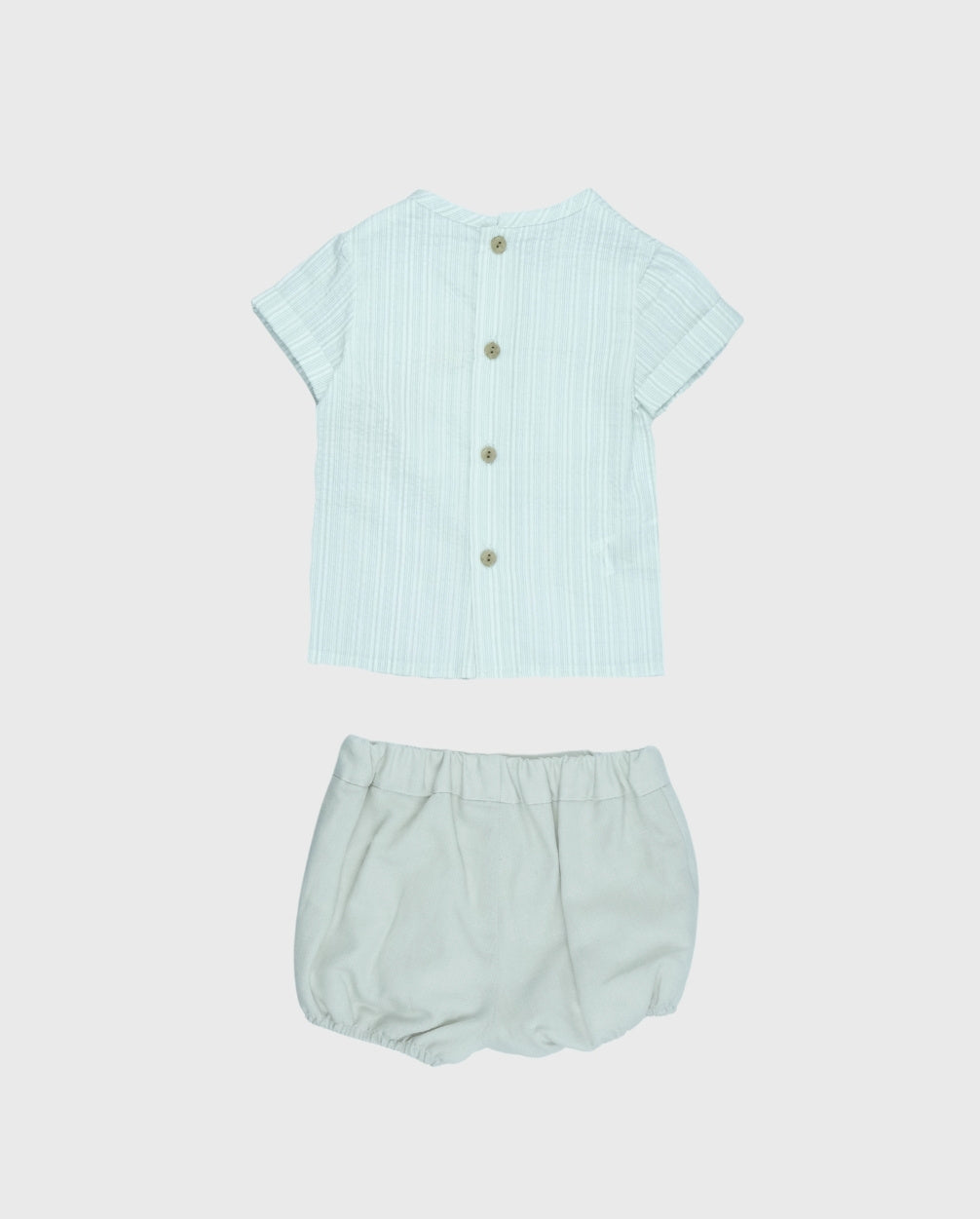 Conjunto Bermuda Lino Rayas Marín Aranda Niños