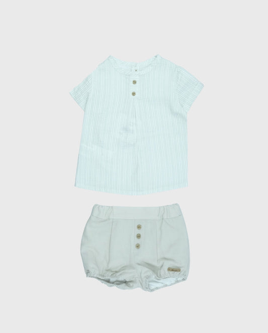 Conjunto Bermuda Lino Rayas Marín Aranda