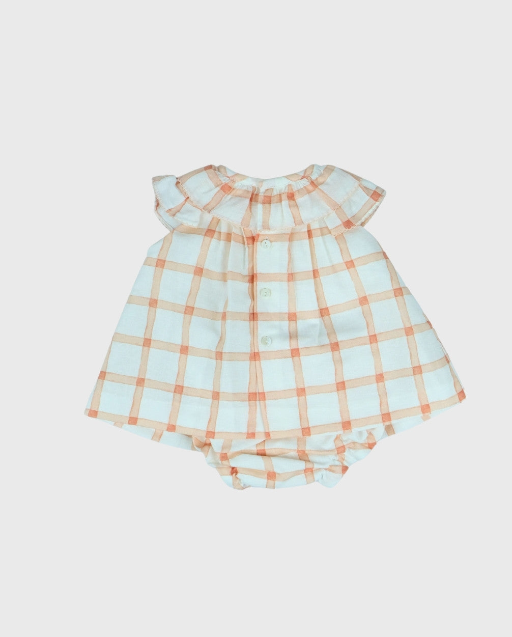 Vestido Moño Cuadros Naranja Martín Aranda Verano