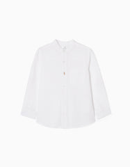 Camisa Lino Cuello Mao Blanca