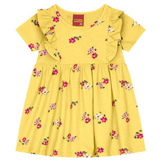 Vestido Estampado Amarillo Kyly Detalle