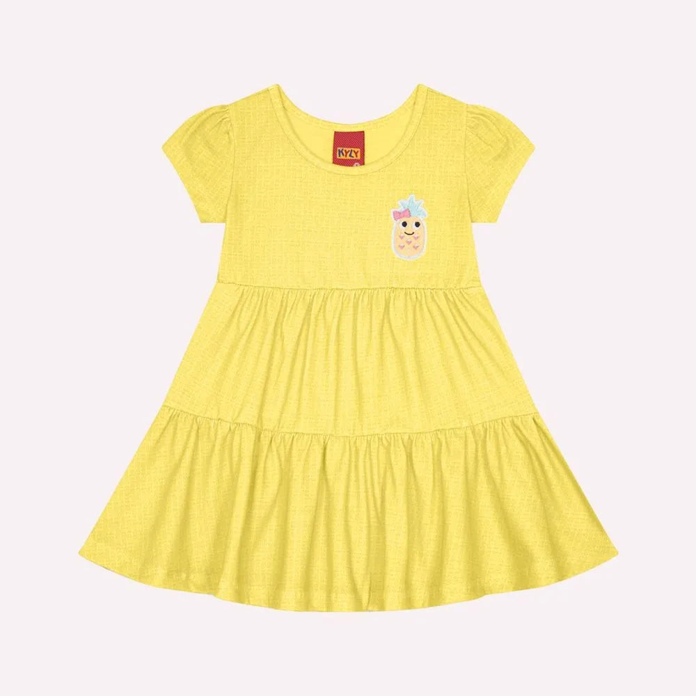 Vestido Piña Amarillo Kyly Detalle