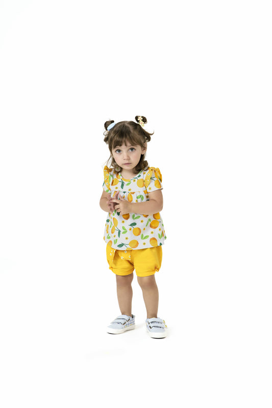 Conjunto Short Estampado Limones Amarillo