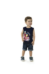 Camiseta infantil roja con estampado “Esqueleto Animales Travel” (tallas 1T‑8T)