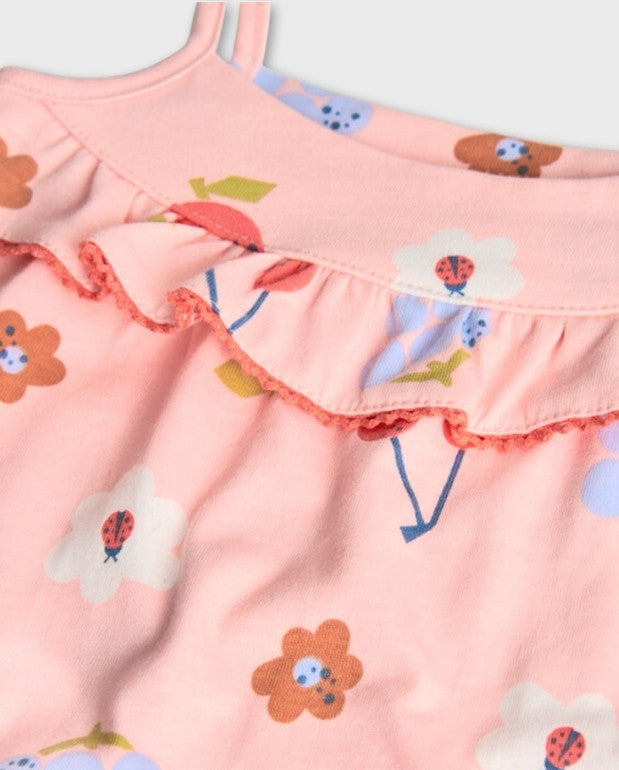 Pelele Estampado Mariquita Rosa Boboli Flores