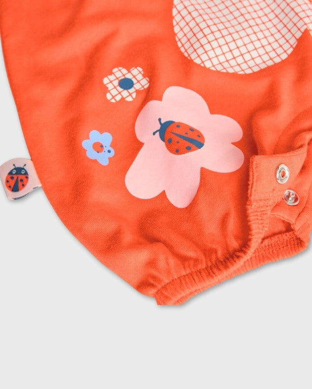 Pelele Mariquita Intecractivo Naranja Boboli Flor