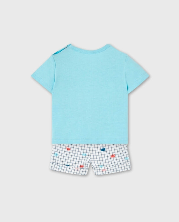 Conjunto Bermuda Cangrejo Azul Boboli Niño