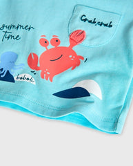 Conjunto Bermuda Cangrejo Azul Boboli Detalle