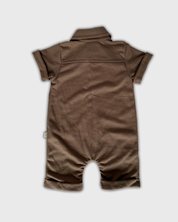 Mameluco Bolsillo Botones Café