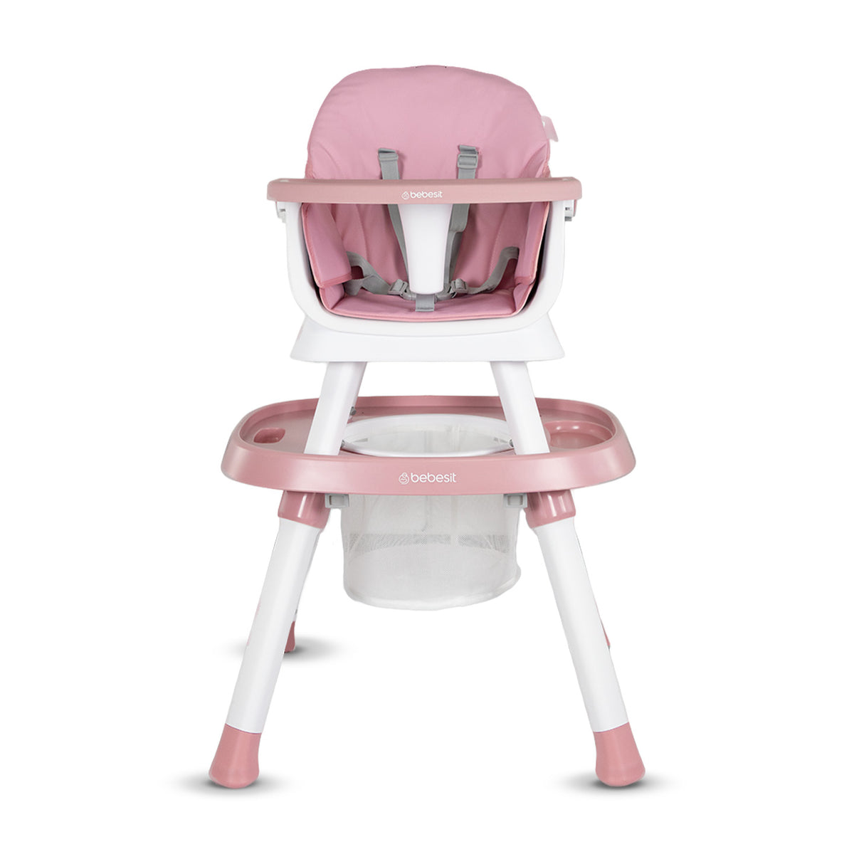Silla Comedor Steps Premium 12 En 1 Rosa Bebesit
