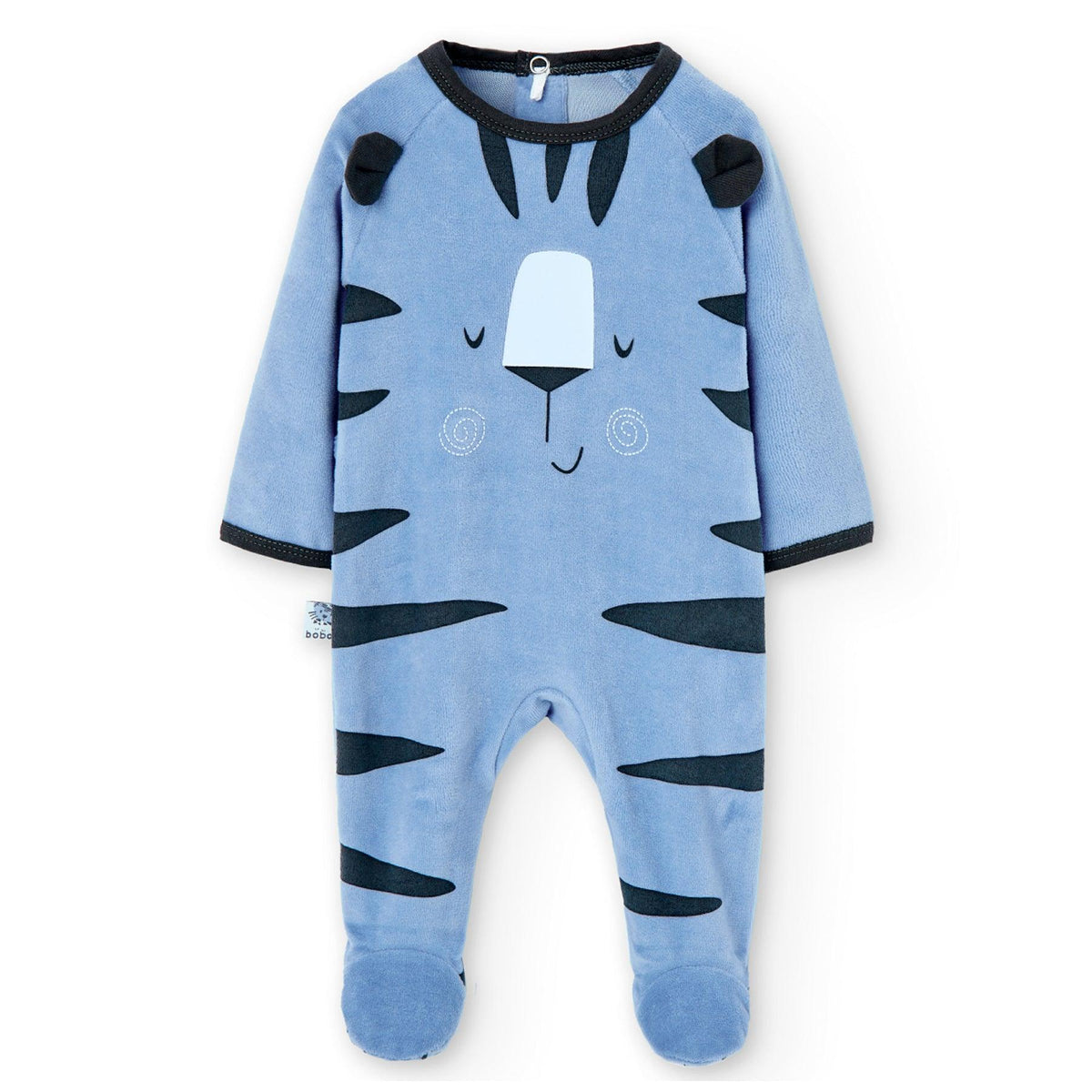 Pijama Terciopelo Estampado Tigre Azul