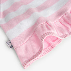 Conjunto Pantalón Denim Saco Tricot Rayas Rosa