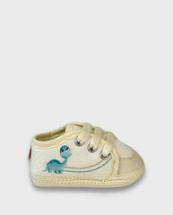 Tenis sin Suela Marfil Dinosaurio Azul