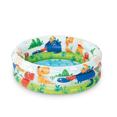 Piscina Inflable Circular Dinosaurios Gris 