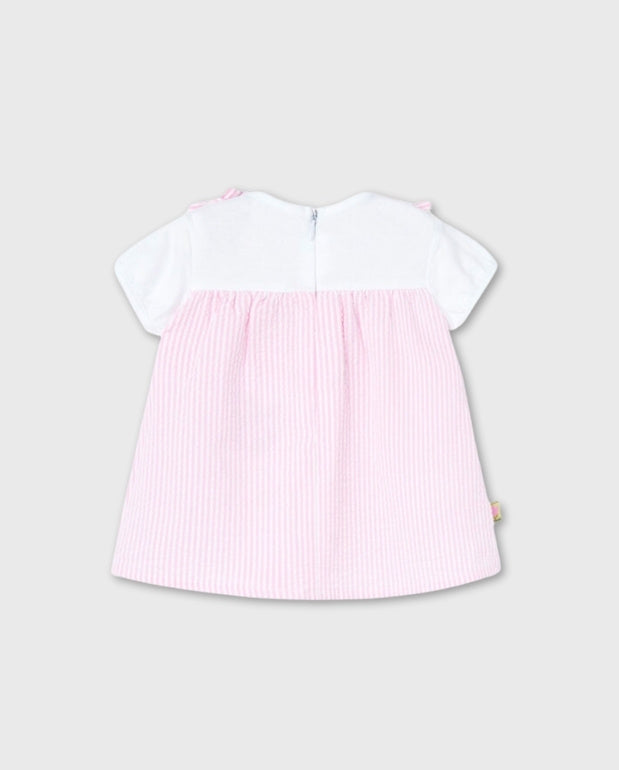 Vestido Rayas Tulipan Rosa Boboli Niña