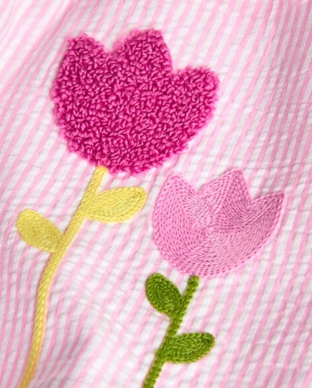 Vestido Rayas Tulipan Rosa Boboli Textura