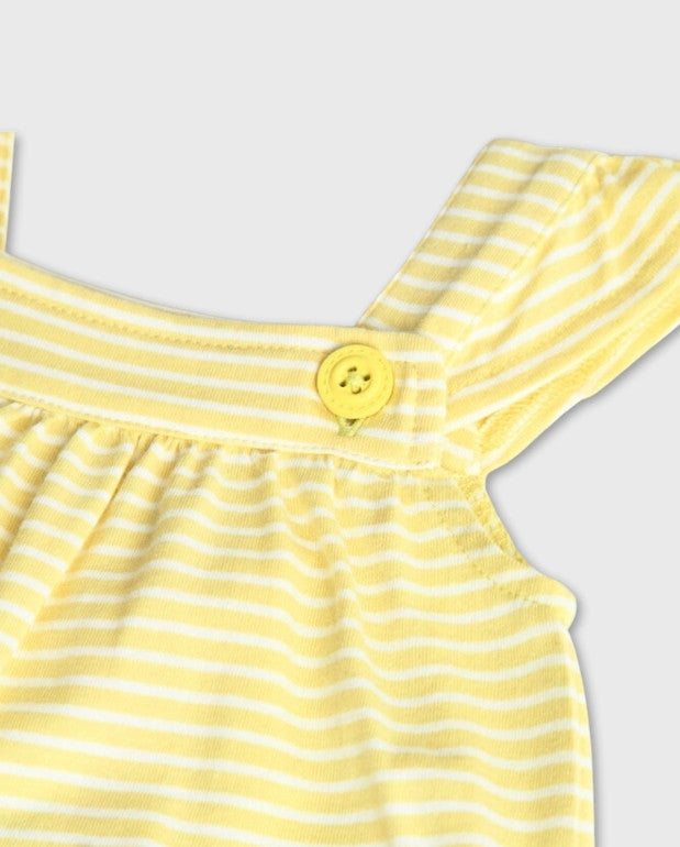 Pelele Rayas Tulipan Amarillo Boboli Detalle