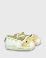 Baletas sin Suela Flecos Blanco