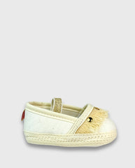 Baletas sin Suela Flecos Blanco Moda