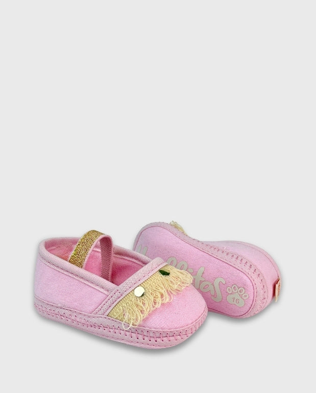 Baletas sin Suela Flecos Rosa Pink