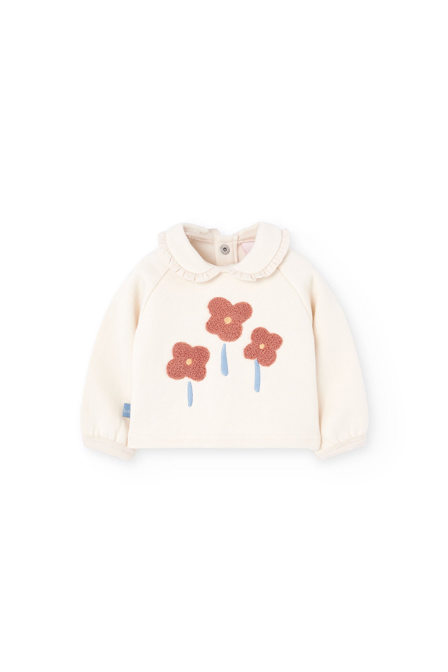 Cuello con volante en saco Boboli bordado para bebé