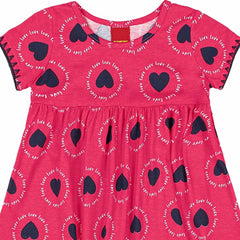 Vestido Estampado Corazones Manga Corta