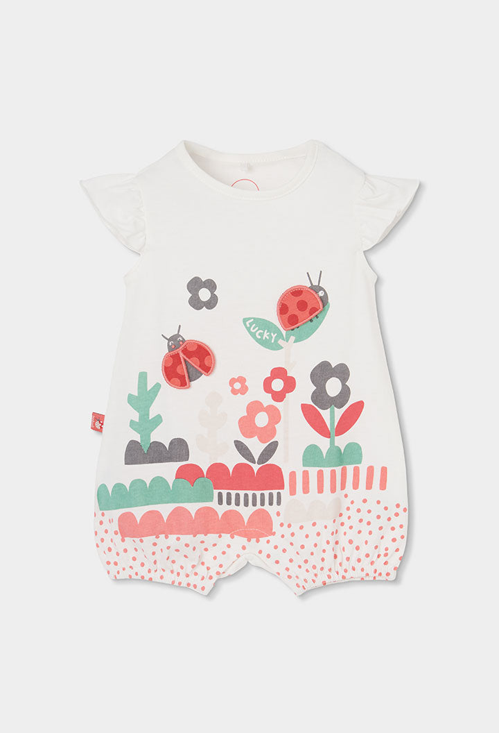 Pelele Estampado Jardin Mariquita Blanco Boboli