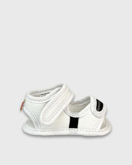 Sandalias Sin Suela Blanco Detalle Huellitas Niños
