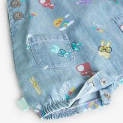 Overol Denim Estampado Conejito