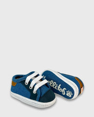 Tenis Sin Suela Denim Huellitas Niños