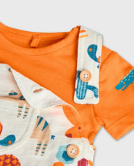 Conjunto Overol Estampado Animales Boboli Detalle