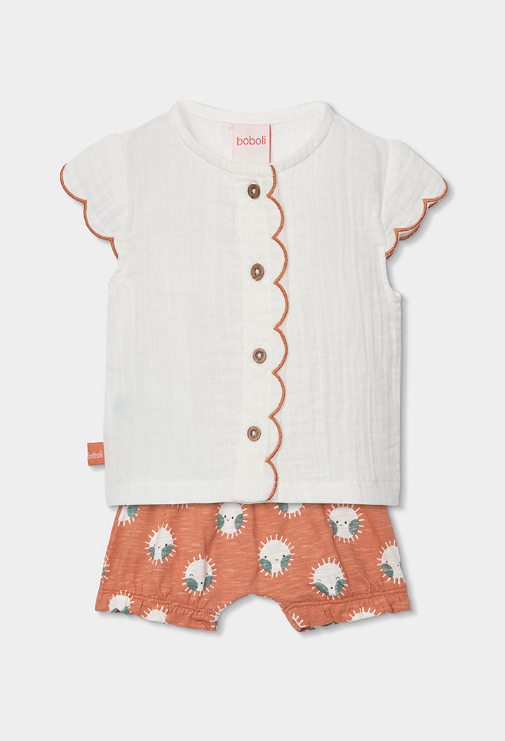Conjunto Short Estampado Sol Boboli estilo