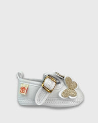 Baleta Detalle Mariposa Blanco Glitter