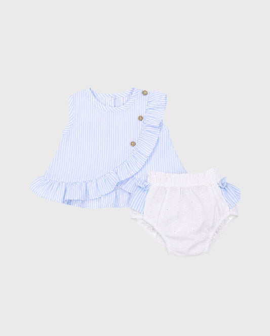 Conjunto Panty y Blusa Rayas Azul
