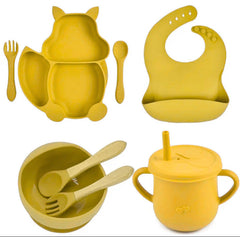 Set de Vajilla  Silicona Alimentación Ardilla Amarillo