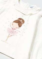Camiseta Manga Larga Bailarina Rosa
