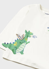Camiseta Manga Larga Dino Interactivo Blanco
