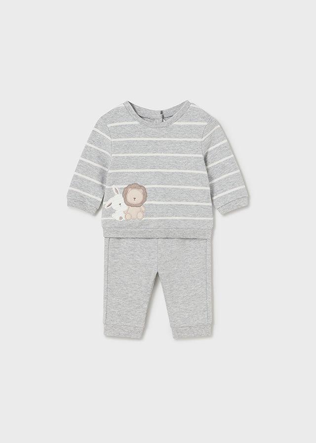 Conjunto 2 Piezas Pantalón Conejo Rayas Gris Mayoral Diseño