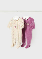 Set 2 Pijamas Con Cuello Corazones Violeta Mayoral