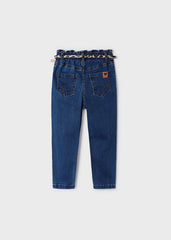 Pantalon Denim Medio Con Correa