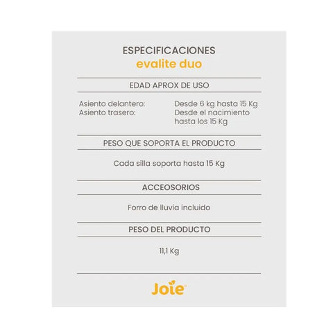 Coche Gemelar Evalite Duo Shale Joie™