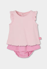 Conjunto Short Cuadros Rosa Boboli 