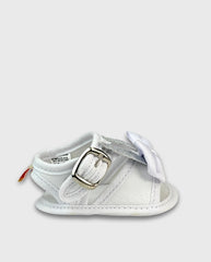Sandalias sin Suela Moño Blanco Huellitas Fashion