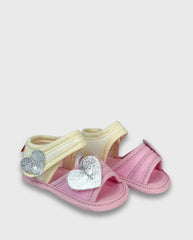 Sandalias Sin Suela Combinado Rosa Corazón
