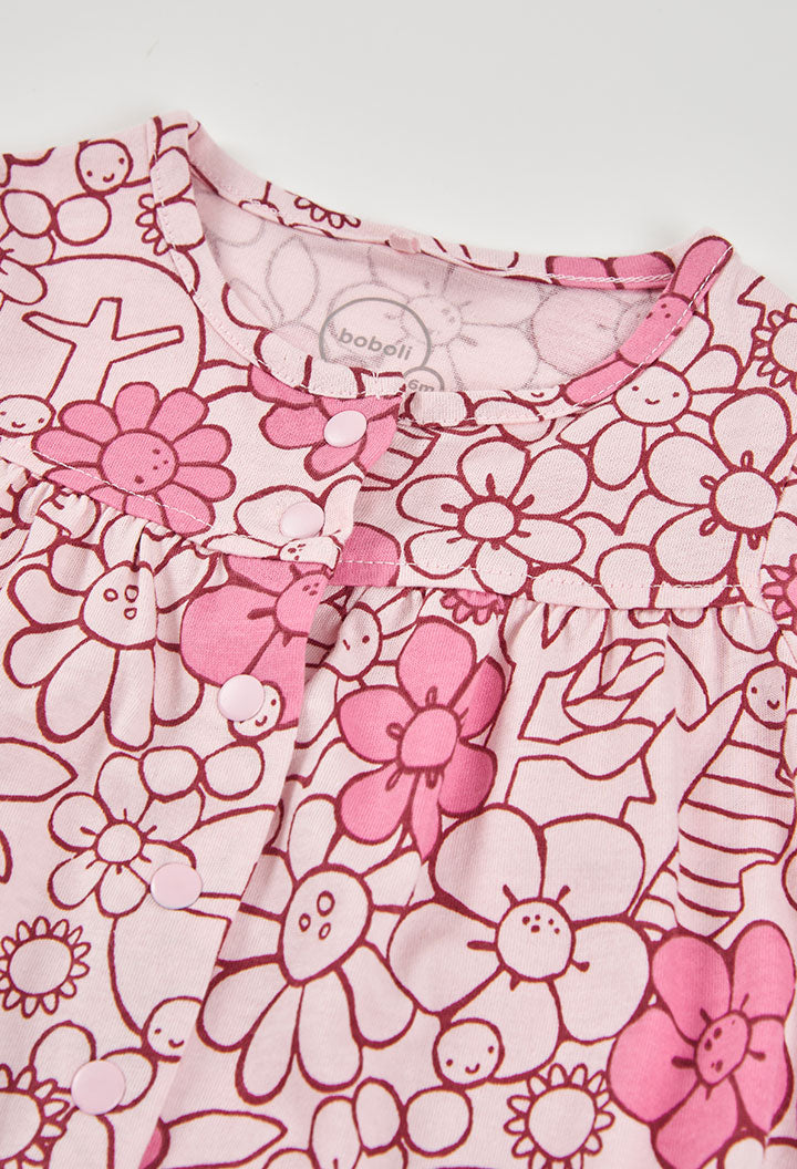 Pelele Estampado Jardin Mariposa Rosa Boboli detalles