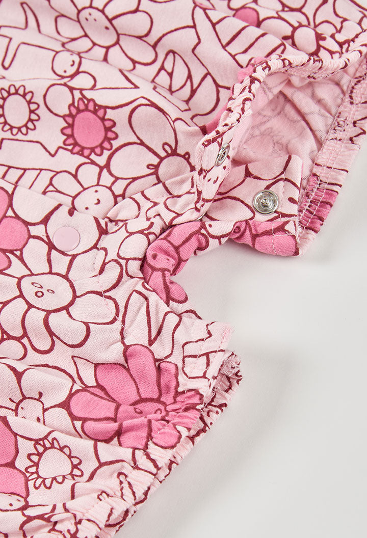 Pelele Estampado Jardin Mariposa Rosa Boboli detalles