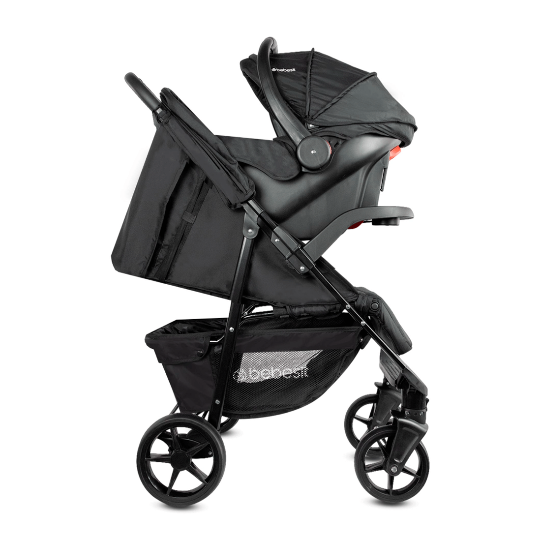 Coche Con Porta Bebé Portofino Negro Bebesit usos