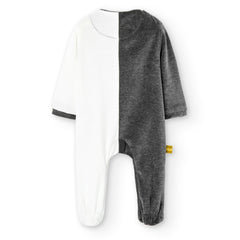 Pijama Terciopelo Osito Gris-Blanco