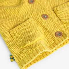 Saco Tricot Con Capota Amarillo