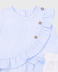 Conjunto Panty y Blusa Rayas Azul